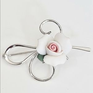 Sterling Silver pin with Rosebud